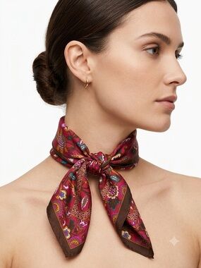 Elaine Gold  Paisley Neck Scarf - Pink Multi